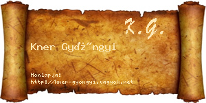 Kner Gyöngyi névjegykártya